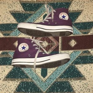 purple high-top converses